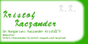 kristof kaczander business card